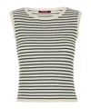 Max Mara Studio Valeria Striped Crewneck Vest In White