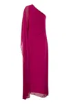 Max Mara Studio Vallet Silk Maxi Dress In Fuchsia