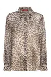 Max Mara Valzer Sheer Animal-print Shirt