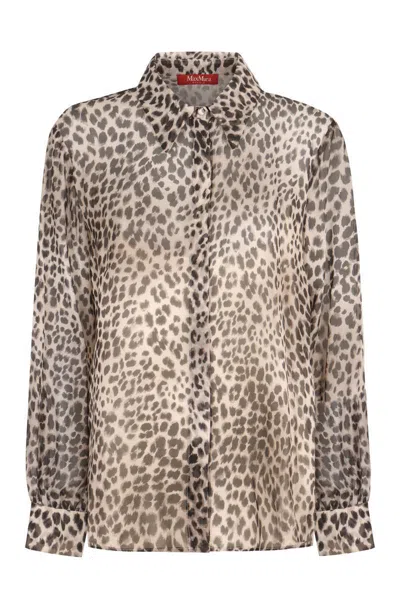 Max Mara Studio Valzer Printed Silk Shirt In Multicolor