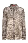 Max Mara Valzer Sheer Animal-print Shirt In Multicolor