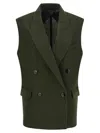 Max Mara Studio Vest In Olive Green