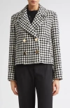 Max Mara Studio Volante Houndstooth Tweed Jacket In Black