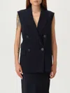 Max Mara Studio Waistcoat Woman Blue In Blue