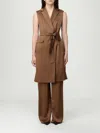 Max Mara Studio Waistcoat Woman Brown In Brown
