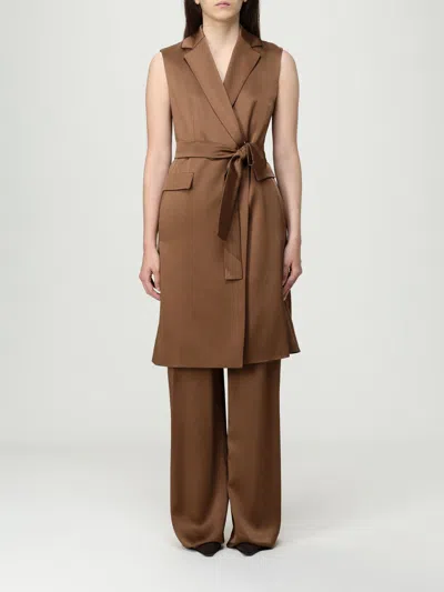 Max Mara Studio Waistcoat Woman Brown