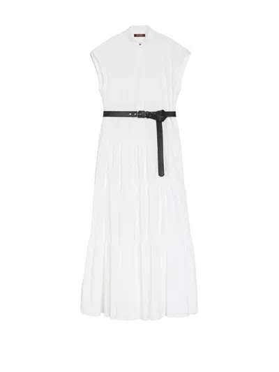 MAX MARA MAX MARA STUDIO WHITE DRESS WITH BELT