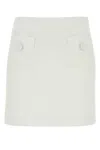 Max Mara Studio White Triacetate Blend Pagine Mini Skirt In White