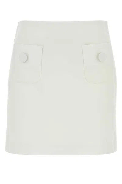 MAX MARA MAX MARA STUDIO WHITE TRIACETATE BLEND PAGINE MINI SKIRT
