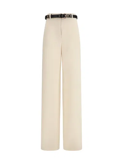 Max Mara Studio Wide-leg With Matching Belt Trousers In Neutral