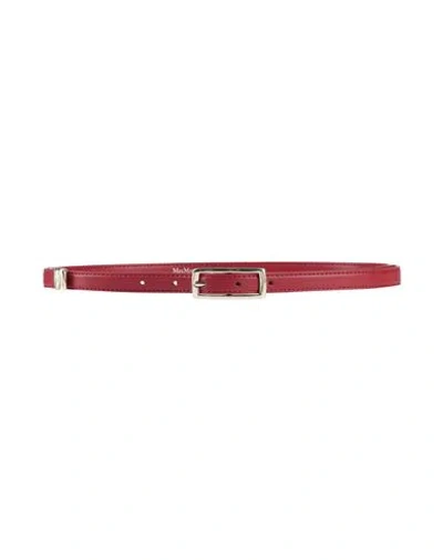 Max Mara Studio Woman Belt Brick Size 6 Polyester, Polyurethane In Red