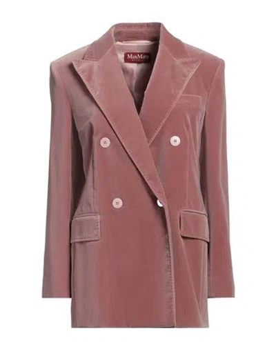 Max Mara Studio Woman Blazer Antique Rose Size 8 Cotton, Elastane In Pink