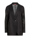 Max Mara Studio Woman Blazer Black Size 12 Linen In Black