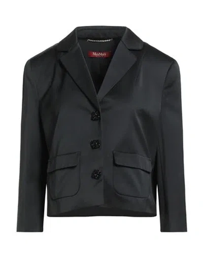 Max Mara Studio Woman Blazer Black Size 14 Polyester, Cotton