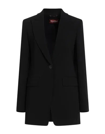 Max Mara Studio Woman Blazer Black Size 14 Triacetate, Polyester