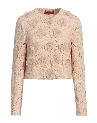 Max Mara Studio Woman Blazer Blush Size 16 Cotton, Polyamide In Pink