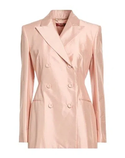 Max Mara Studio Woman Blazer Blush Size 8 Silk In Pink