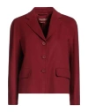 Max Mara Studio Woman Blazer Burgundy Size 8 Virgin Wool In Red
