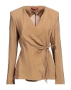 Max Mara Studio Woman Blazer Camel Size 16 Viscose, Polyester In Beige