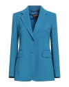 Max Mara Studio Woman Blazer Deep Teal Size 6 Virgin Wool In Blue