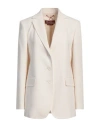 Max Mara Studio Woman Blazer Ivory Size 12 Triacetate, Polyester In White