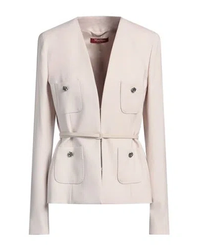 Max Mara Studio Woman Jacket Light Pink Size 14 Virgin Wool, Elastane