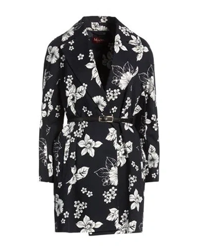 Max Mara Studio Woman Blazer Midnight Blue Size 10 Cotton, Elastane In Black