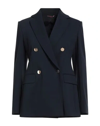 Max Mara Studio Woman Blazer Navy Size 12 Viscose, Polyamide, Elastane In Blue