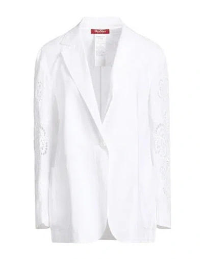 Max Mara Studio Woman Blazer White Size 10 Linen