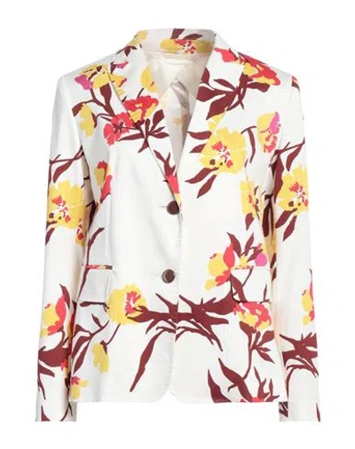 Max Mara Studio Woman Blazer White Size 6 Cotton, Elastane