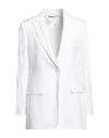 Max Mara Studio Woman Blazer White Size 6 Viscose, Linen In White