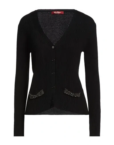Max Mara Studio Woman Cardigan Black Size L Virgin Wool