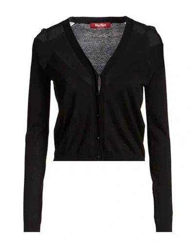 Max Mara Studio Woman Cardigan Black Size Xs Silk, Wool, Viscose, Polyamide