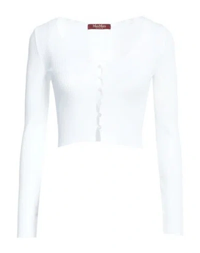 Max Mara Studio Woman Cardigan White Size L Viscose, Polyamide