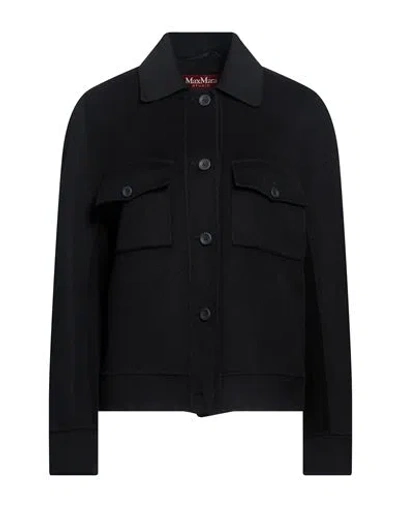 Max Mara Studio Woman Coat Black Size 10 Virgin Wool, Silk, Cashmere