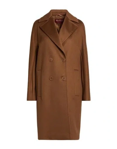 Max Mara Studio Woman Coat Brown Size 10 Virgin Wool