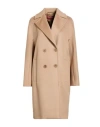 Max Mara Agenda Double Breasted Cocoon Long Wool Drap Coat Coats Beige In Neutral