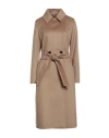 Max Mara Studio Woman Coat Camel Size 4 Virgin Wool In Brown