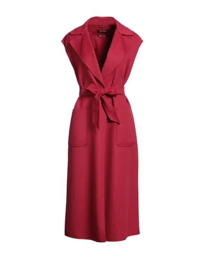Max Mara Studio Woman Coat Garnet Size 6 Virgin Wool, Silk, Cashmere In Red