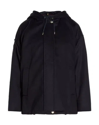 Max Mara Studio Woman Coat Midnight Blue Size 4 Virgin Wool In Black
