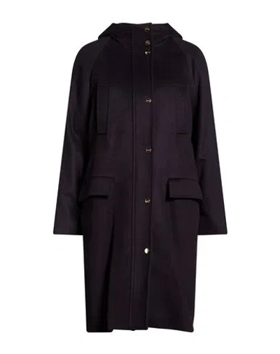Max Mara Studio Woman Coat Navy Size 6 Virgin Wool In Blue