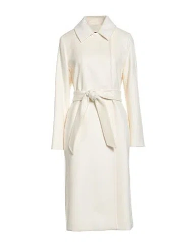 Max Mara Studio Woman Coat Off White Size 8 Virgin Wool