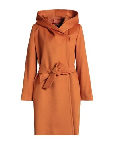 Max Mara Studio Woman Coat Orange Size 6 Virgin Wool
