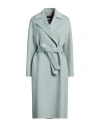 Max Mara Studio Woman Coat Sky Blue Size 8 Cashmere, Virgin Wool In Blue