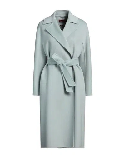Max Mara Studio Woman Coat Sky Blue Size 8 Cashmere, Virgin Wool