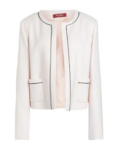 Max Mara Studio Woman Jacket Ivory Size 12 Viscose, Virgin Wool, Elastane