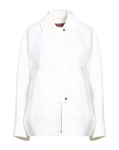 Max Mara Studio Woman Jacket Ivory Size 8 Viscose, Linen In White