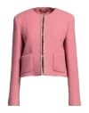 Max Mara Studio Woman Jacket Pink Size 8 Virgin Wool, Polyamide In Pink