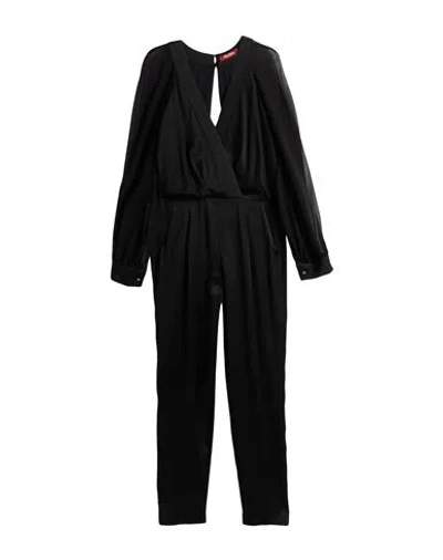 Max Mara Studio Woman Jumpsuit Black Size 12 Acetate, Viscose, Silk