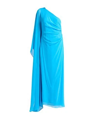 Max Mara Studio Woman Maxi Dress Azure Size 12 Silk In Blue